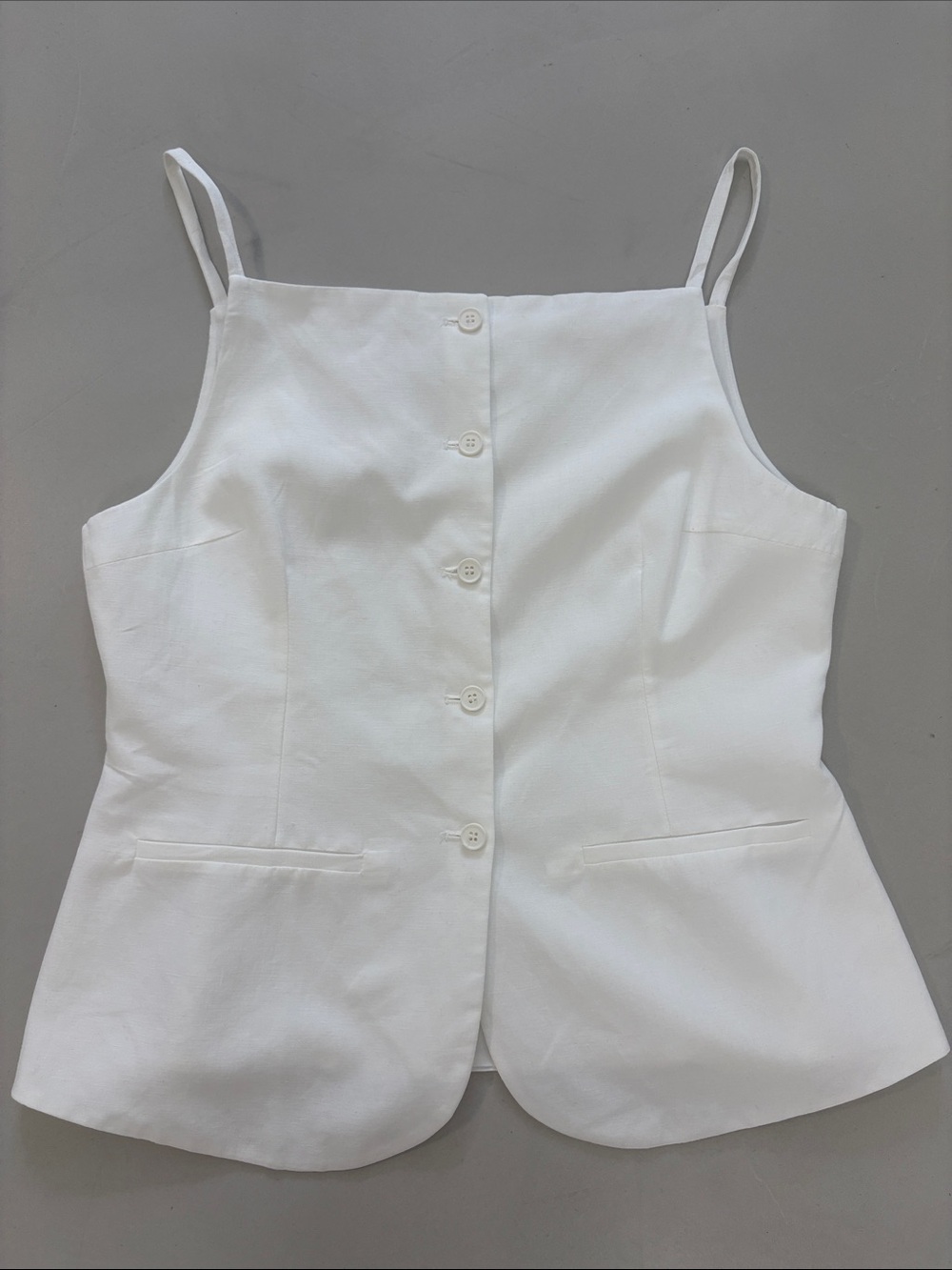 Zara White Lightweight Waistcoat Tank.